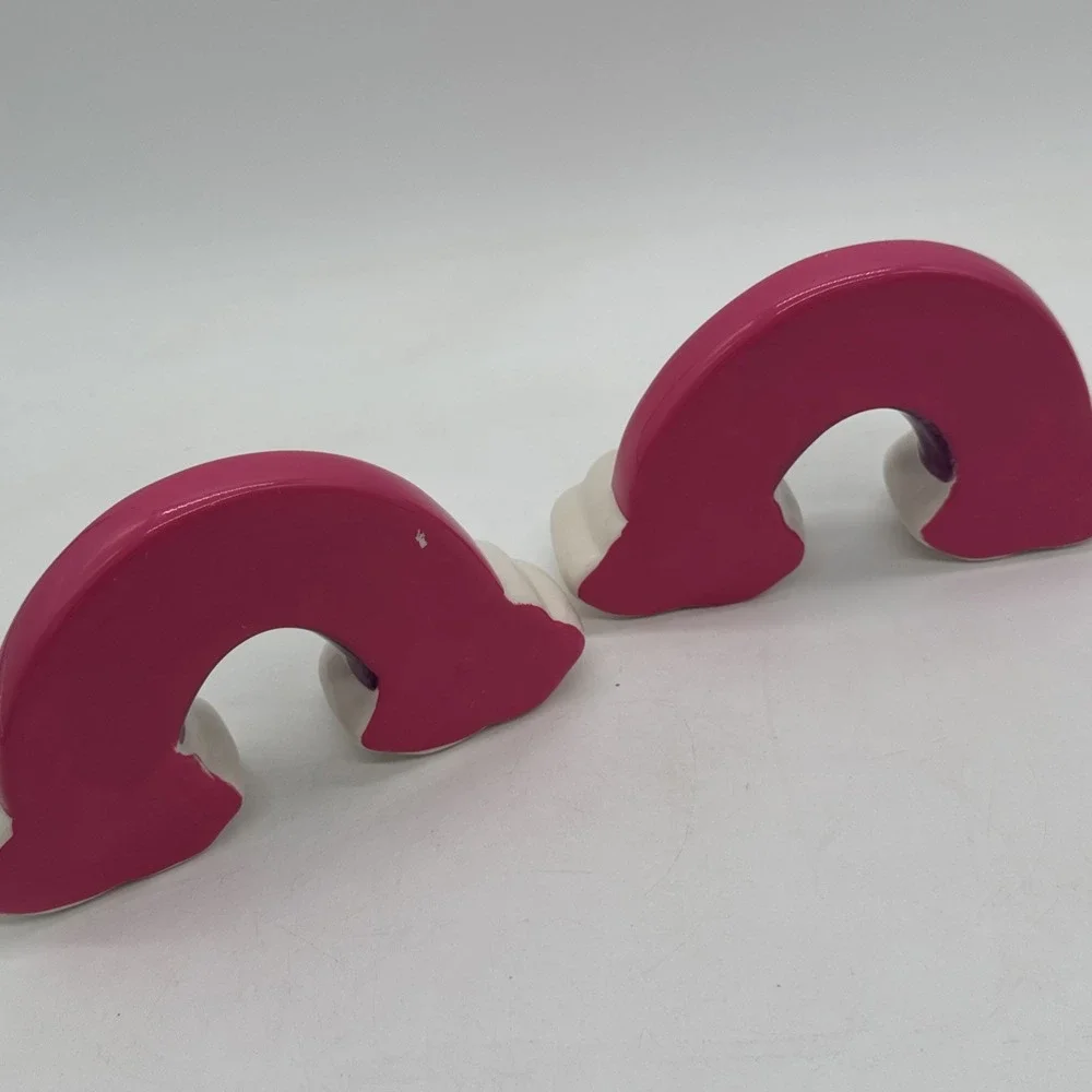 Vintage Ceramic Rainbow Book Ends Bookends 7